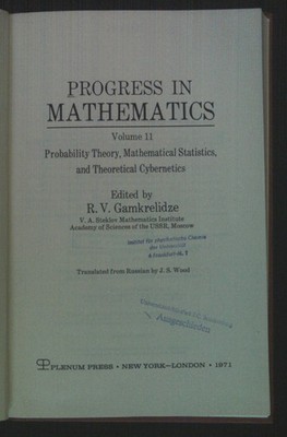 Probability Theory, Mathematical Statistics, and Theoretical Cybernetics. Progre