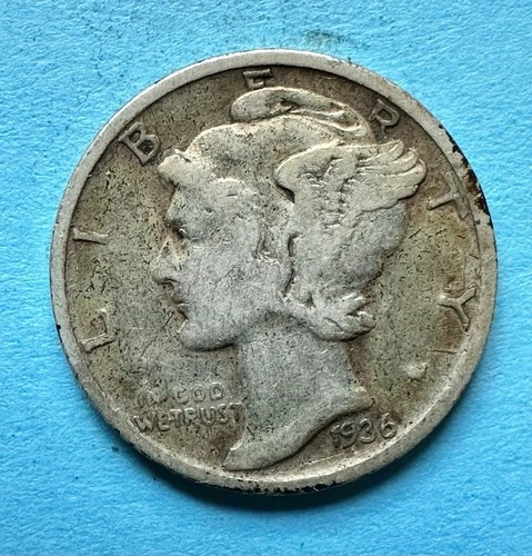 1926-S Mercury Dime. 90% Silver. Fine Condition. Charity Auction/Animal Rescue.