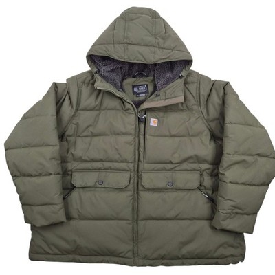 Carhartt Rain Defender Puffer Jacket Womens 3X Olive Green Relaxed Fit OJ5457-W