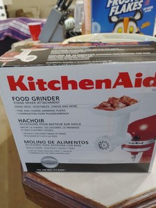 KitchenAid FGA Food Grinder Stand Mixer Attachment White, Fine/Coarse Plates