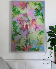 Quadro fatto a mano pezzo unico ballerina astratta incorniciata 120x80cm firmato T.Ec