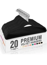 Premium Velvet Hangers Non-Slip Thin Flocked Felt Hangers Sturdy Clothes Hang...