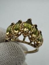 Retro Vintage Green Peridot 14k Gold Ring
