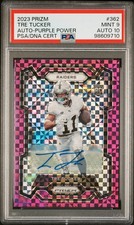 2023 PANINI PRIZM AUTO-PURPLE POWER #362 TRE TUCKER 45/49 PSA 9 AUTO 10