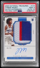 2020-21 National Treasures Tyrese Maxey PSA 9 RC AUTO Rookie Patch Autograph RPA