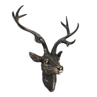 Hirschgeweih Bronze Optik - 10 Ender 60X51 Cm - Hirschkopf Wand Deko Jagd Geweih