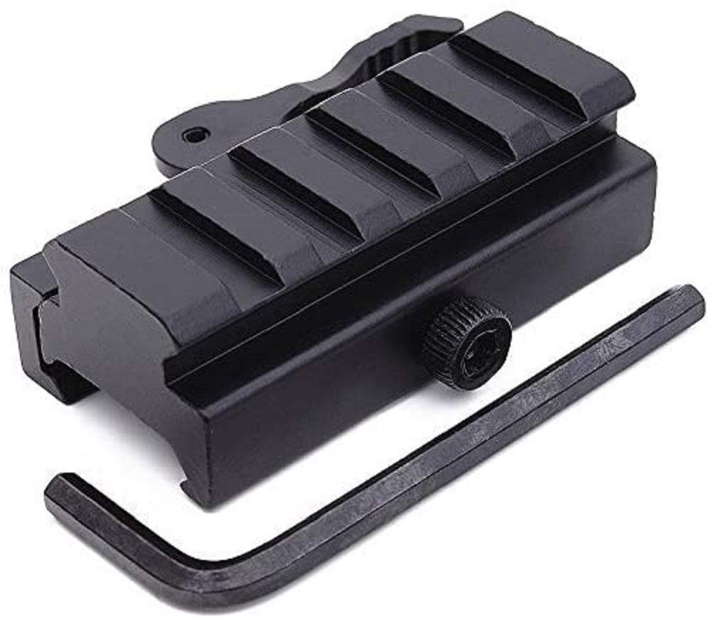 Tactical 5-Slot Low-Profile Picatinny Riser Mount with Quick Release for Optics