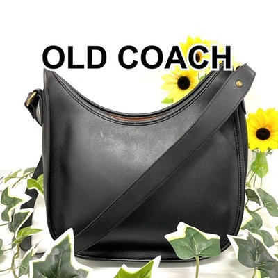 Old COACH Authentic Coach 9920 Black Leather Shoulder Bag Vintage USED