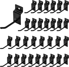 Yauhar 30Pcs 2 Inch Black Slatwall Panel Hooks, Heavy Duty Slat Wall Hanging ...
