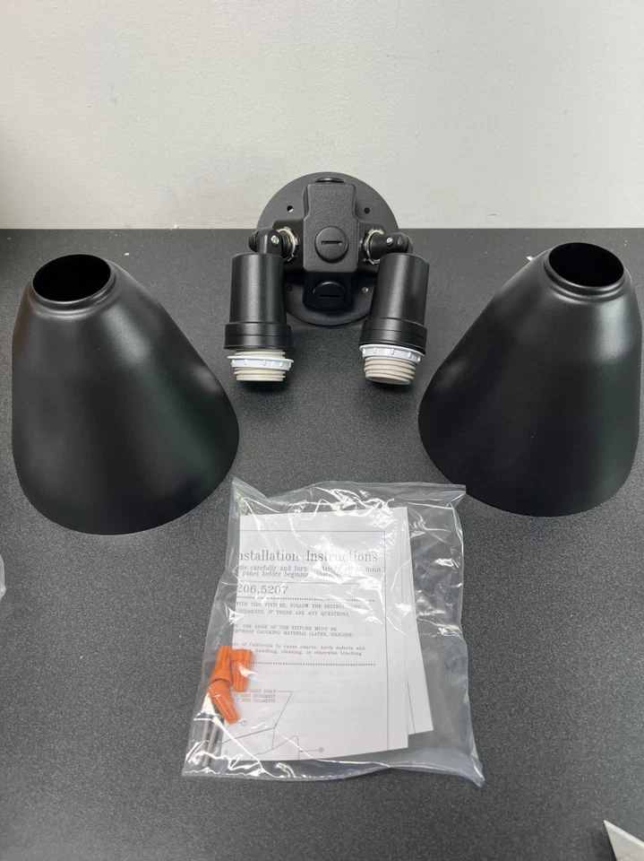 Progress Lighting 2 Light Dual Head Flood Light Metal Adjustable Shades Black - Image 4 of 4