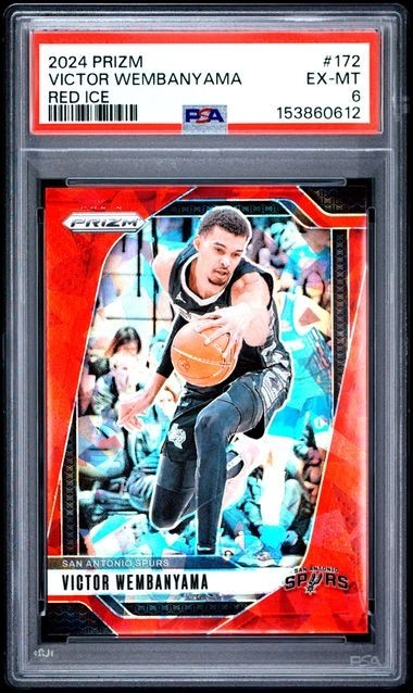 2024 PANINI PRIZM #172 VICTOR WEMBANYAMA RED ICE PSA 6