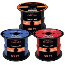 14 Gauge Car Audio Primary Wire 100ft  3 Rolls   Remote, Power/Ground Electrical