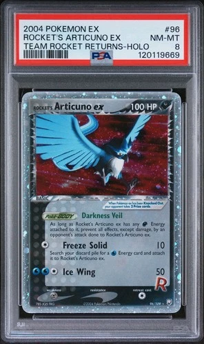 PSA 8 - Rocket's Articuno ex # 96/109 Team Rocket Returns ex Holo