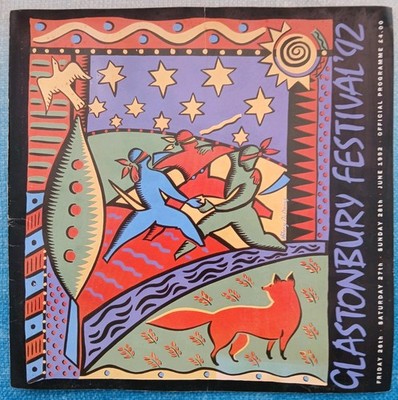 Glastonbury Festival 1992. Official Programme. Full Line-up, Features, Site Map.