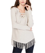 I.N.C Womens Fringe Pullover Sweater