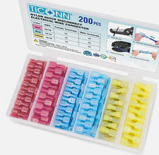 200 PCS Nylon Spade Quick Disconnect Connectors Kit, Electrical Insulated Termin