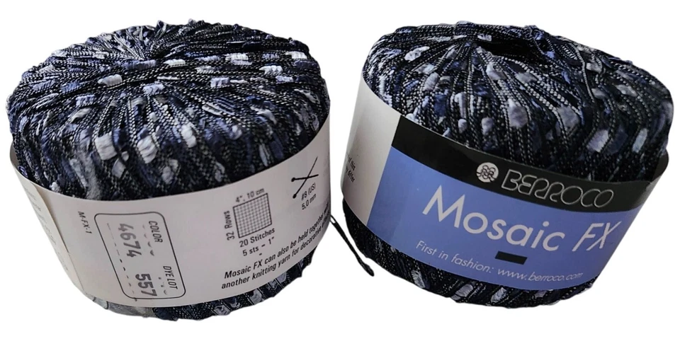 Cinta Berroco MOSAIC FX 2 hilos #4674 azul Italia Foto 4 de 4