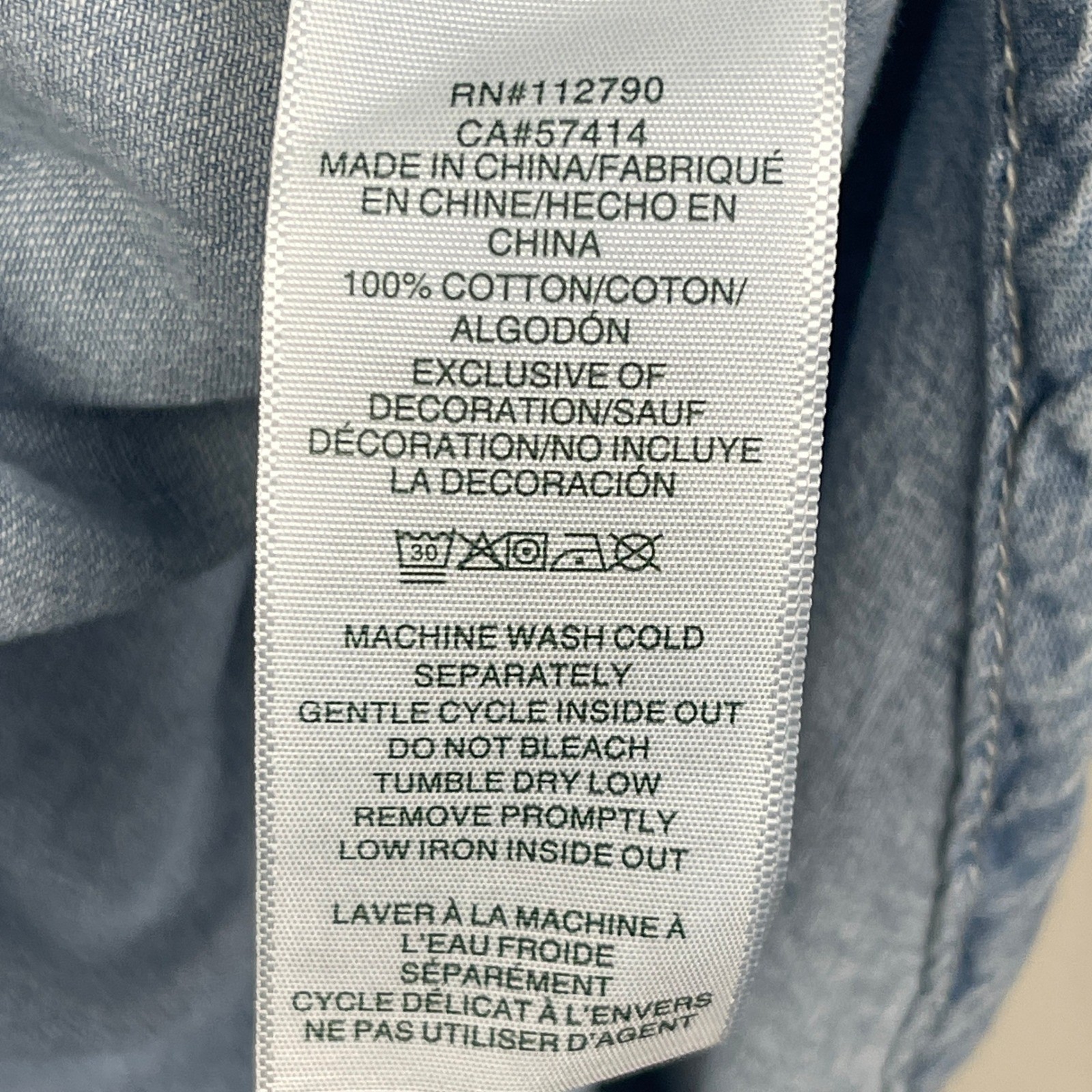 NEW True Religion Denim Long Sleeve Shirt Mens L Western Chambray Pearl Snap thumbnail 9