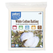 White Cotton Quilting Batting, 90" X 108" Queen Size Precut