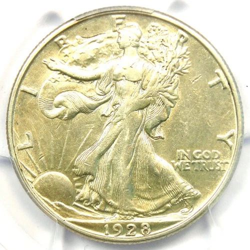 1928-S Walking Liberty Half Dollar 50C - PCGS AU Details - Rare Date Coin!