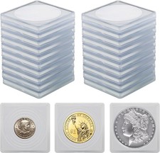 Coin Snap Holders, 20 Pcs Silver Dollar Clear White