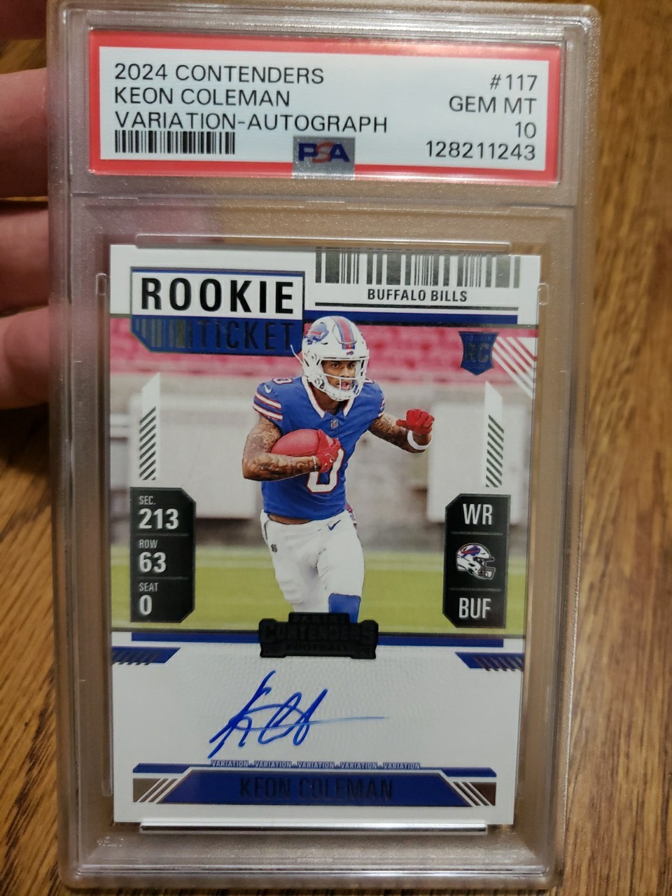 2024 Panini Contenders Rookie Ticket #117 Keon Coleman Variation AUTO PSA 10 RC