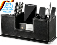 Schreibtisch Organizer Mit 4 FäChern Stiftehalter Aus Pu Leder Multifunktionaler