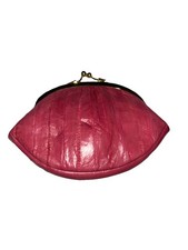Lee Sands Pink Eel Skin Vtg Coin Purse Wallet 2 Compartments