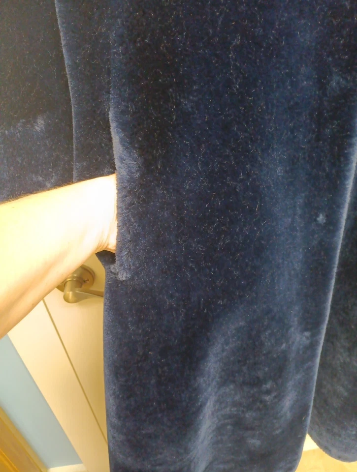 Abrigo largo vintage London Fog Ultra piel talla 10 azul marino Foto 4 de 4