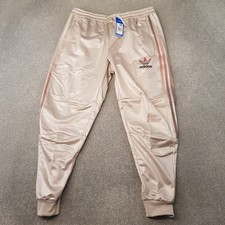 Adidas Mens Tracksuit Bottoms XL Beige Chile 20 Wonder Wet Look Originals Shiny