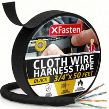Wire Harness Tape, 3/4" x 50Ft, High Temp Felt Cloth Electrical Tape