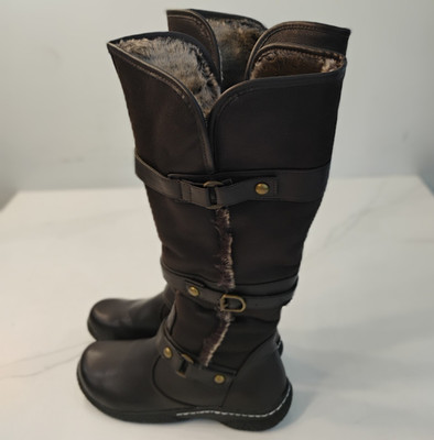 Wanderlust TI3920 Women's Brown Knee High Faux Fur Lined Zip Boots 9.5 W