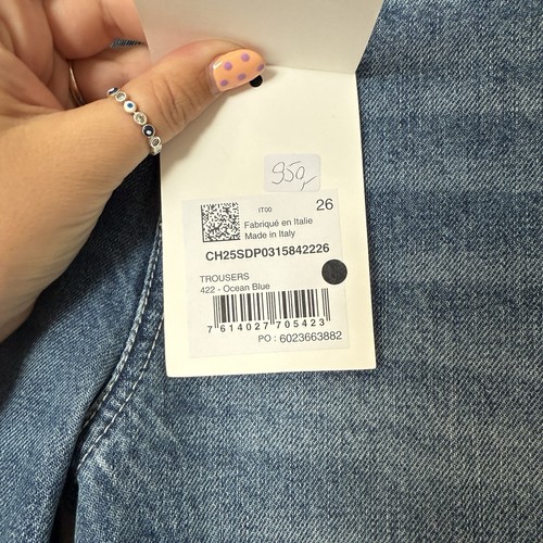 Chloé High Rise Flare Jeans NEW Ocean Blue Women’s Size US 4/ 26 Made In Italy - Picture 7 of 11