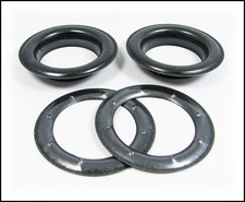 2pc. Large 12 2.5" Wide Black Oxide Metal Grommets with Washers