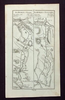 Scarva Map N IRELAND, GLENARM, CUSHENDALL, NEWRY, SCARVA antique map, Taylor ...