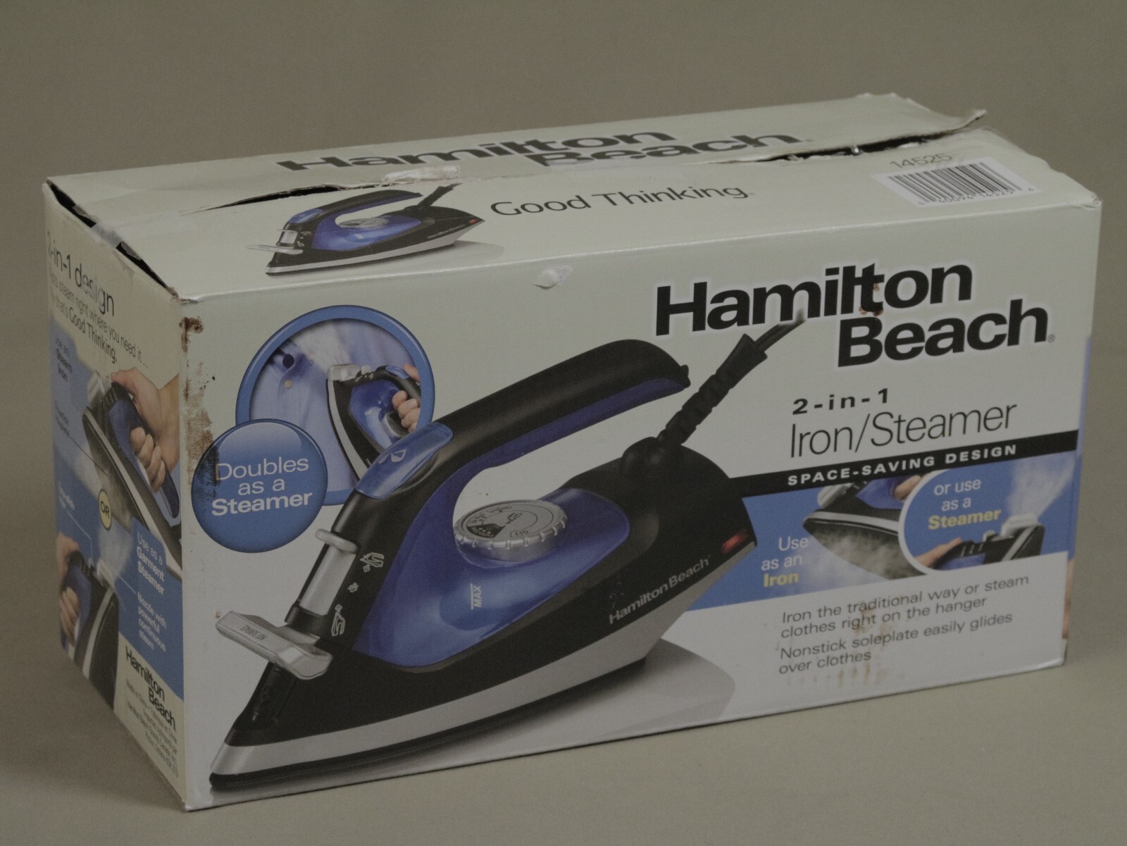 HAMILTON BEACH 2-IN-1 IRON/STEAMER 14525 space saving design