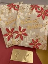 PAPYRUS Warm Holiday Wishes Wonderful Season & New Year -Gold Lettering Card-2
