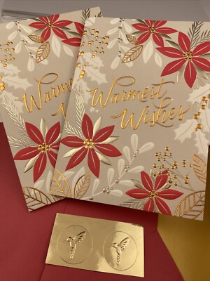 PAPYRUS Warm Holiday Wishes Wonderful Season & New Year -Gold Lettering Card-2