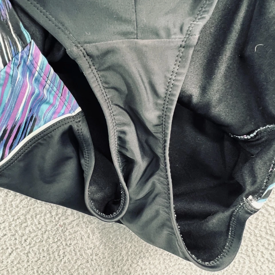 Catalina Womens One Piece Swimsuit Large 12/14 Black Color Block Built in Bra - Image 4 of 4