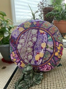 round purple pillow