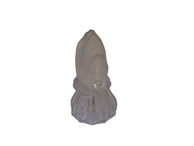 Vintage Emson Frosted Glass 24% Lead Crystal Bell Praying Hands 4  X 2.5''