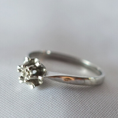 Zauberhafter Diamant Ring 333 Weißgold 0,01 ct. Ring 333 Gold / CU 174(48)