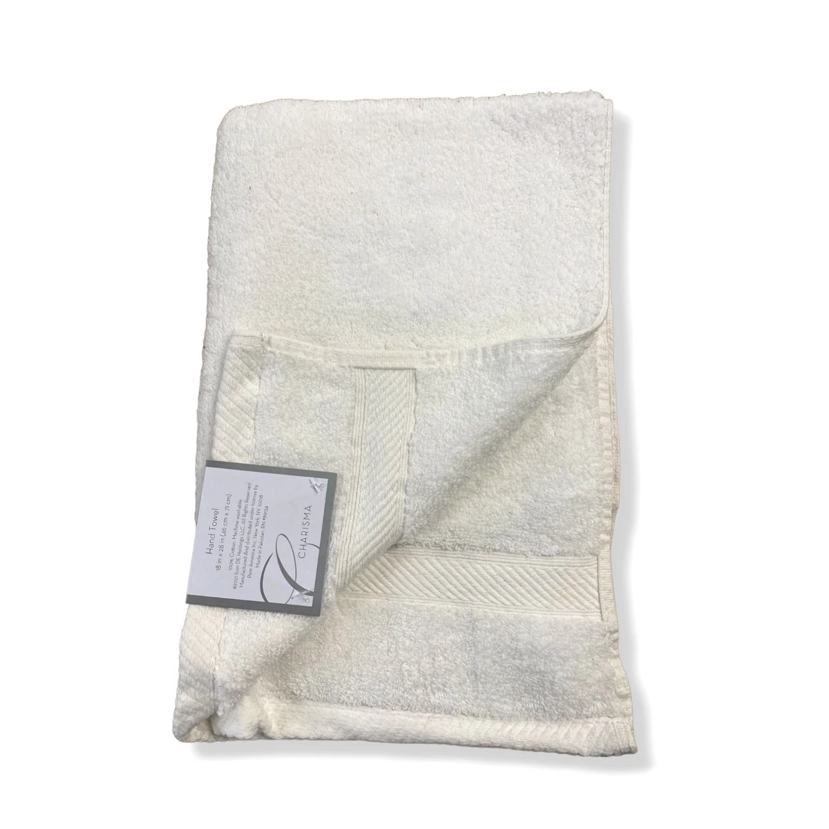 15 Charisma White Classic Hand Towel Shower Gym Spa Bathroom Hand