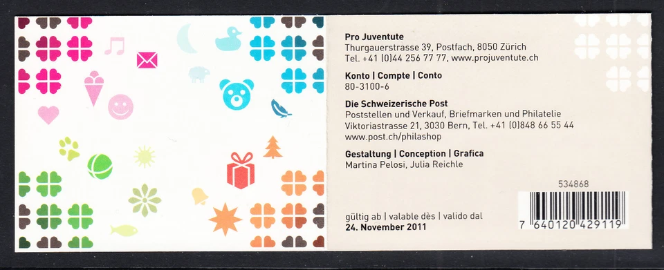 SUIZA 2011. YVERT C2150. PRO JUVENTUD. MNH. - Imagen 2 de 2