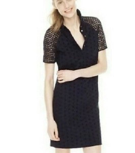 j crew navy eyelet dress
