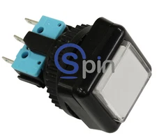 IGT Button, Square 1" (26mm x 26mm) Complete With Lens, No LED or Bulb