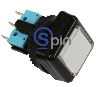 IGT Button, Square 1'' (26mm x 26mm) Complete With Lens, No LED or Bulb