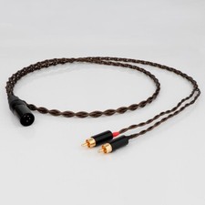 OCC Copper 4pin XLR Male to 2 RCA HIFI Audiophile Signal Audio Connection Cable