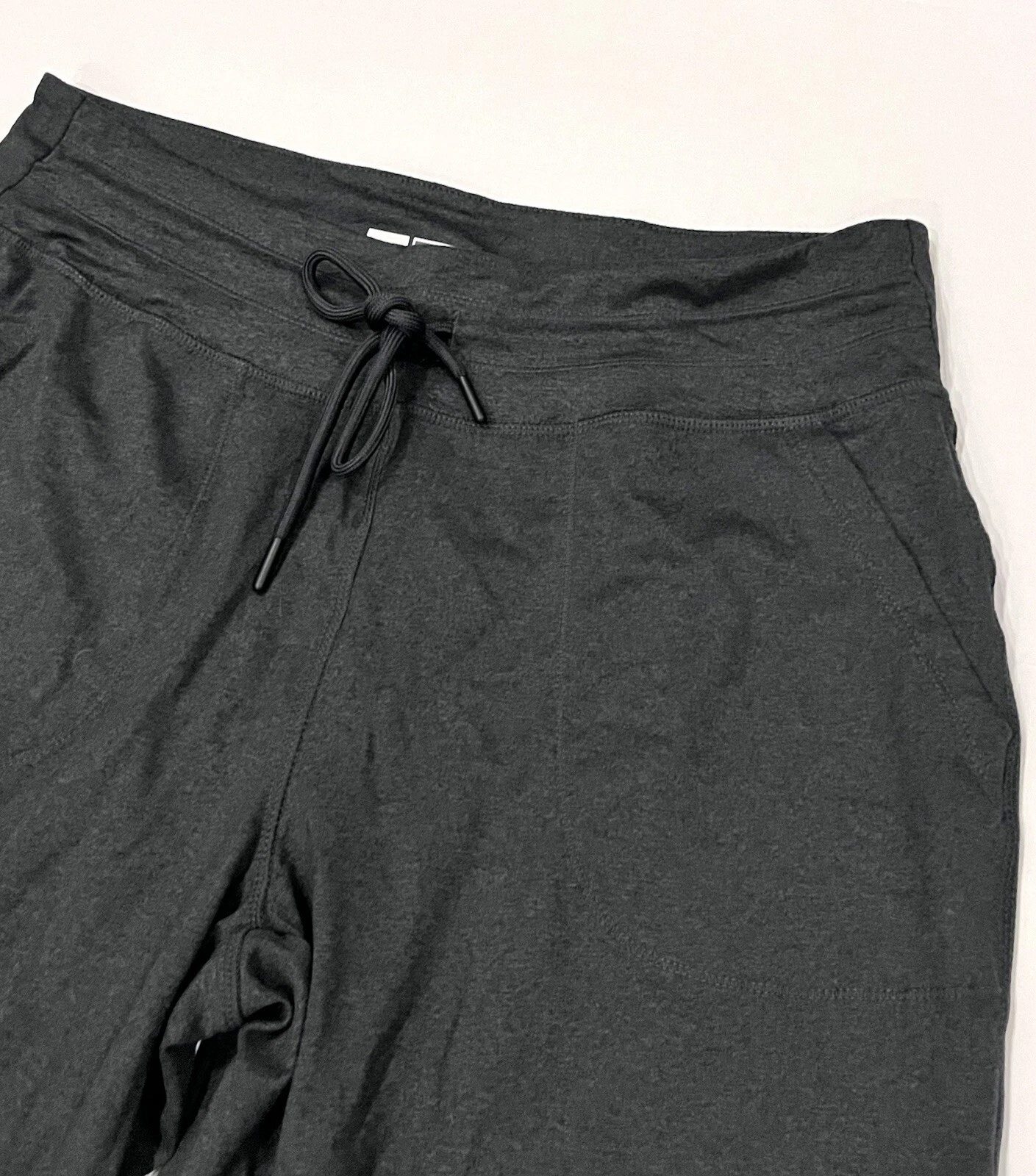 lole dark jersey knit high rise lounge cinch waist joggers pants