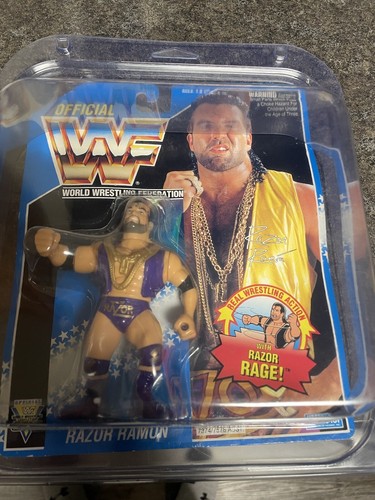 WWF Hasbro Razor Ramon Purple Tights Inside Protec...